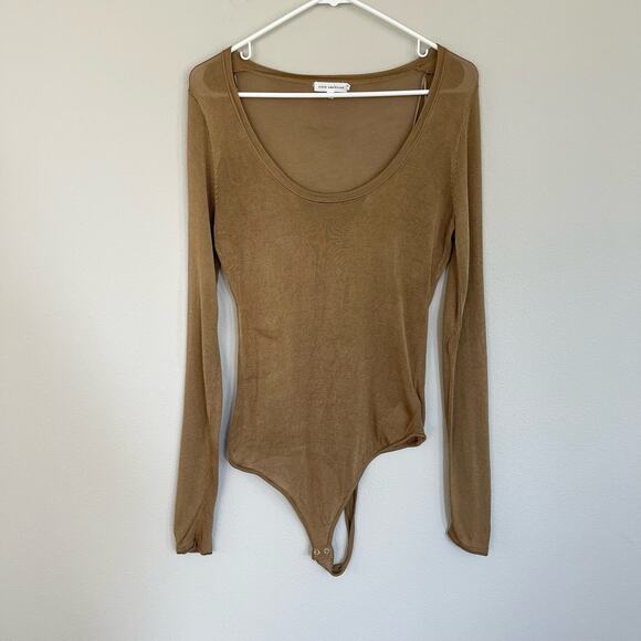 Good American Gold Tan Sheer Knit Bodysuit (Size 3/L) - Picture 2 of 11